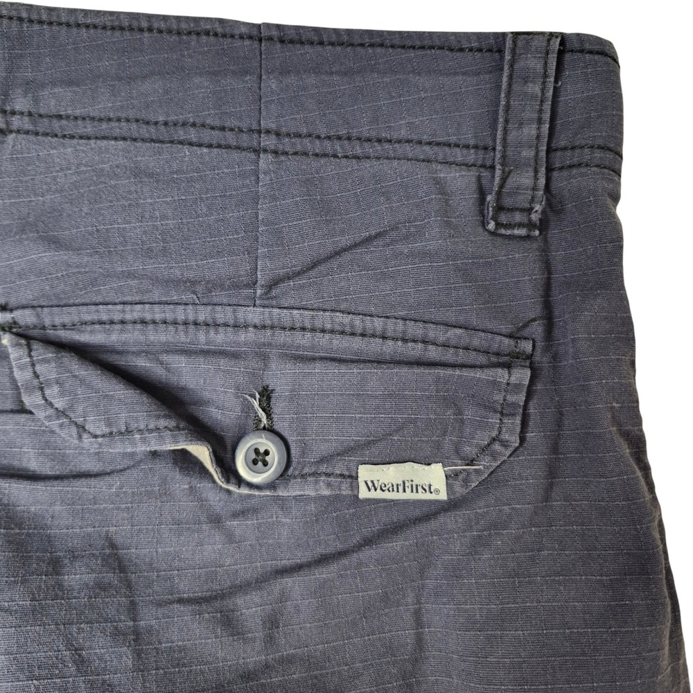 WearFirst Cargo Shorts Mens Size 38 Navy Blue Ripstop Stretch Casual 10" Inseam